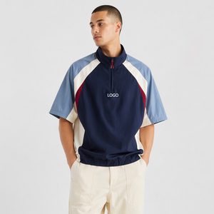Custom Logo Golf Vest <strong>Men's</strong> Sleeve Quarter Zip Short Sleeve Windshirt Golf Zip <strong>Pullover</strong> - Product Image 5