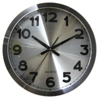 Jam Dinding Logam Hiasan Rumah Bulat Tanpa Suara