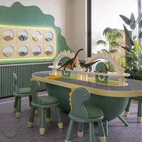 Ensemble Table et Chaises Rectangulaires 2 Places pour Enfants, Moderne, Écologique et Durable, avec Rangement et Présentoir - Mobilier d'Activités en Bois pour Hôtels