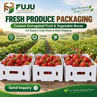 Op maat gemaakte, hoogwaardige, milieuvriendelijke, stevige kartonnen dozen met aangepaste logo-vormen voor landbouw/fruit/groenten, merk FUJU