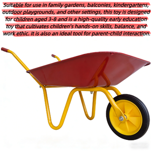 Mini brouette de jardin <span class=keywords><strong>pour</strong></span> enfants - Construction métallique, roue unique, idéale <span class=keywords><strong>pour</strong></span> la plage, le bac à sable et les aventures en plein air - Product Image 5