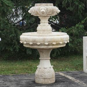 تمثال طاووس رخامي طبيعي بيج للحديقة - Product Image 3