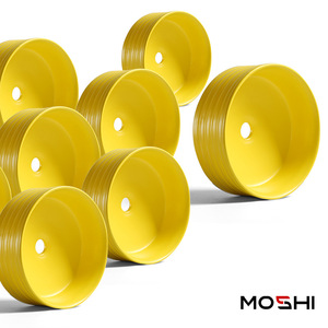 Moshi Yellow <b>Round</b> Ceramic Countertop <b>Basin</b> No Hole Easy Clean Bathroom Sink - Product Image 5