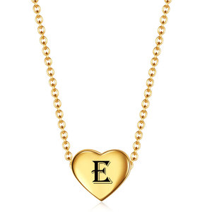 Collier avec pendentif en forme de cœur en acier inoxydable plaqué or 18 carats avec initiale lettre A, cadeau pour femme, à porter au quotidien - Product Image 5
