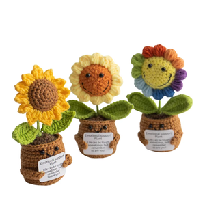 Poupée en forme de tournesol au crochet plante en pot Eco fil jouet en peluche pour adultes et mamans en attente couture et tissage idée cadeau - Product Image 6