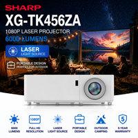 Projecteur laser Sharp XG-TK456ZA 1080P avec haut-parleurs intégrés, 6000 lumens, prise en charge du laser 4K, home cinéma