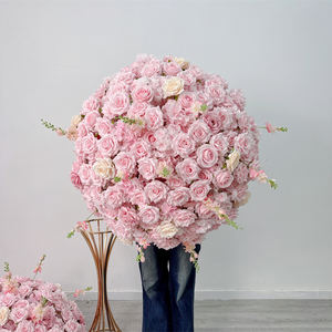 Boule de fleurs de mariage de haute qualité, 80 cm, grande, rose, pour la décoration de mariage - Product Image 1