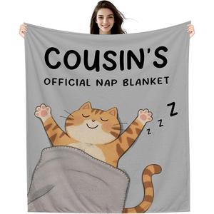 Cute Cartoon Cat Flannel <b>Blanket</b> Throw <b>Blanket</b> Nap <b>Blanket</b> Cozy <b>Warm</b> Super Soft for Home Office Nap Custom Print Wholesale - Product Image 3