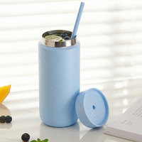 Vaso Térmico Portátil de Acero Inoxidable 304 con Doble Aislamiento al Vacío, para Café, para Uso en Exteriores y Oficina, con Pajita y Tapa