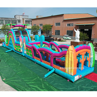 Parcours d'obstacles modulaire gonflable Electric Tropics, château gonflable, grand jeu sportif pour événements en plein air