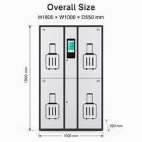 Casier à bagages intelligent pour un stockage sécurisé des bagages à l'aéroport, à l'hôtel, à la gare, au centre commercial avec système de reconnaissance faciale et d'accès par code QR