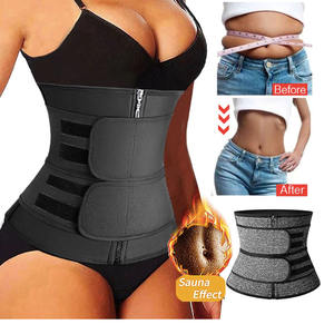 Corsé adelgazante de neopreno con efecto Sauna para <span class=keywords><strong>mujer</strong></span>, faja de entrenamiento de cintura con 3 correas - Product Image 4
