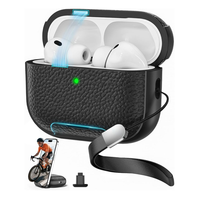 Étui antichoc en cuir avec cordon anti-perte pour Apple AirPods 4e génération et AirPods Pro 3e génération – Vente en gros