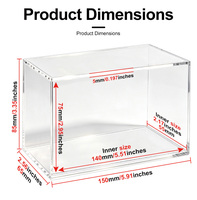 Boîte de présentation de bureau en acrylique transparente à fermeture magnétique, anti-poussière, résistante aux chocs, empilable, coque rigide pour articles de collection et fournitures de loisirs créatifs