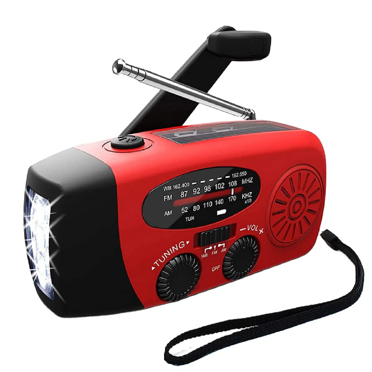 Sistem rumah Mp3 lampu berkemah penerima badai Am/fm/noaa radio darurat engkol tangan cuaca surya Radio Fm