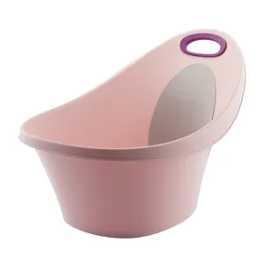 Safety Plastic Tub Portable Removable Plastic Baby Bathtub Colorful Soaking Baby Bath Basin