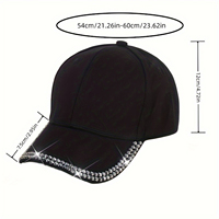 Gorra de béisbol con borde de diamantes de imitación para mujer y niña, gorras brillantes, gorra de camionero con brillo, gorra de sol para verano al aire libre
