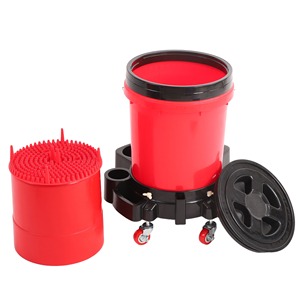 Vente en gros personnalisé rouge noir <span class=keywords><strong>20L</strong></span> réservoir d'eau de grande capacité seau de lavage de voiture seau d'entretien de voiture avec protection anti-grain - Product Image 6