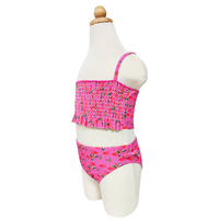 Traje de Baño para Niñas con Estampado Floral de Moda, Bikini con Volantes y Banda, Traje de Baño Colorido para Niñas