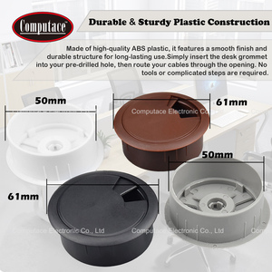 50mm Diameter <b>Desk</b> Cable Grommet, ABS Plastic Wire Hole Cover in Black/White/Gray/Brown Colors, with Hole Saw, for Wires & Cable - Product Image 5
