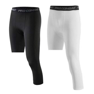 Collant de Compression <span class=keywords><strong>Homme</strong></span> à une Jambe, <span class=keywords><strong>Pantalon</strong></span> Court, Legging, Idéal Basket-ball, Football, Yoga et Fitness - Product Image 1