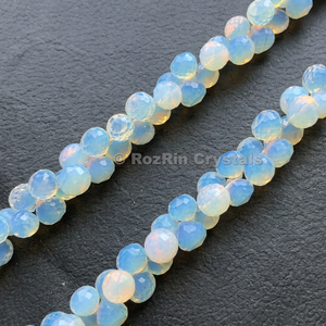 โอปอลไลต์ ควอตซ์ พลอยทรงหัวหอมเหลี่ยมเพชรพลอย ลูกปัดบริอเล็ต |   Rozrincrystals.com แบรนด์จากกูร์กาฏ์ - Product Image 2