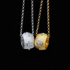 สร้อยคอพรีเมียมแบบยูนิเซ็กส์ วินเทจ เงินแท้ 925 ชุบโรเดียม ประดับเพชรซิร์คอน สไตล์อิตาลี - Product Image 1