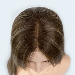 Peluca frontal de encaje 13x4 al por mayor, cabello humano virgen europeo con cutícula alineada, reflejos marrones, encaje HD suizo - Product Image 2