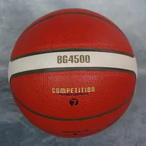 Размер логотипа на заказ 7 6 5 Профессиональный качественный кожаный баскетбольный мяч BG4500 с пользовательским логотипом и дизайном Баскетбольного Мяча