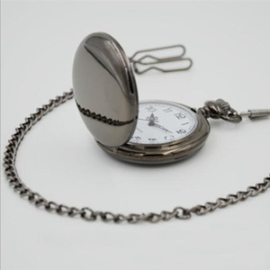 Nouvelle Arrivée Montre de Poche Rétro à Double Face Argent Noir Or Quartz Lisse avec Longue Chaîne – Le Meilleur Cadeau pour Hommes et Femmes - Product Image 2