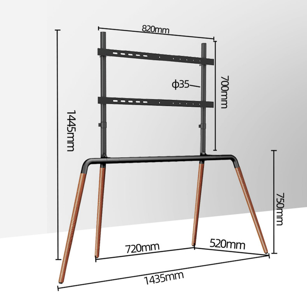 Supporto per TV Mobile regolabile in altezza per camera da letto cavalletto artistico galleggiante supporto da pavimento per TV in legno da Studio con quattro gambe