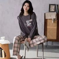 Ventes d'usine – Nouveaux pyjamas amples pour femmes, collection printemps-automne, tenue d'intérieur à manches longues, ensemble simple et décontracté, avec fonction thermique, grandes tailles