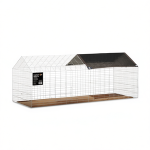 Cage à lapins en acier galvanisé argenté 400 x 78 x 78 cm, logement durable pour l'élevage de lapins - Product Image 1