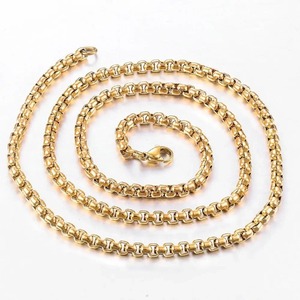 Collier en acier inoxydable, étanche, chaîne ronde couleur or, bijoux cadeau pour hommes et femmes, largeur 2mm-5mm - Product Image 5