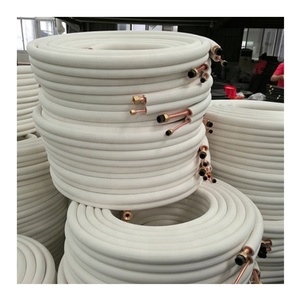 Tuyaux en <span class=keywords><strong>cuivre</strong></span>-aluminium pour <span class=keywords><strong>climatisation</strong></span>, coton <span class=keywords><strong>isolant</strong></span> thermique gaufré blanc, modèles complets, sûrs et durables. - Product Image 6