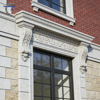 Moulures de fenêtre et de porte en GRC robustes, au design élégant, à motif cannelé et à capitales ornées, pour la décoration de bâtiments