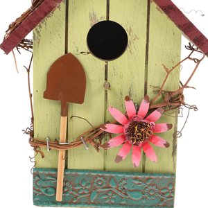 Maison d'oiseau suspendue pour maison d'oiseau décorative en bois de jardin rustique extérieur - Product Image 3