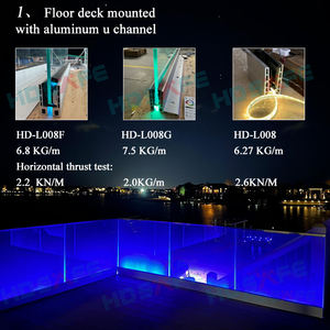 Guarda-Corpo de Varanda com Corrimão de LED para Deck Balaustrada de Vidro Gradeamento para Moradia Varanda de Vidro Guarda-Corpo de Vidro com Perfil em U e Fita de Luz LED - Product Image 3