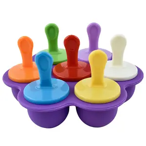 Cấp thực phẩm BPA-free Silicone Ice Cream Maker Khuôn Silicone 7 khoang Popsicle khuôn cho bé