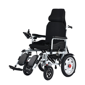 Fauteuil roulant électrique à dossier haut inclinable, pliable, scooter de mobilité à 4 roues, double moteur, longue portée, noir, rouge, bleu, certifié CE - Product Image 3