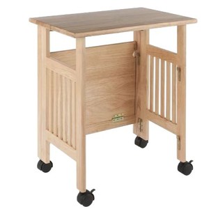 Wooden Kitchen <b>Cart</b> With Storage Shelf <b>Foldable</b> Solid Wood Portable Modern Design For Kitchen Use - Product Image 5