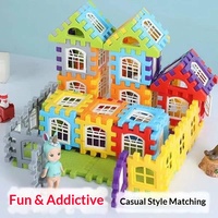 Ensemble de blocs de construction en plastique pour la construction de maisons, vente en gros directe d'usine, briques d'assemblage créatives, jouets éducatifs DIY pour enfants