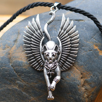 Collier populaire avec statue de chat Bastet de l'Égypte ancienne, sphinx égyptien, pendentif de chat mignon, vente en gros