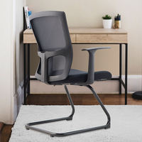 Chaise de direction populaire en maille rembourrée, base en aluminium, accoudoirs fixes pour bureau et salle de réunion