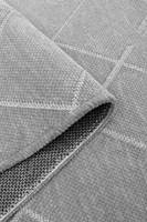 Alfombra Liva Gris con Diseño Geométrico de Cuadrícula, Ecológica, Apta para Mascotas, Lavable, Antideslizante, Mezcla de Poliéster/Algodón, Antibacteriana, Resistente a las Manchas
