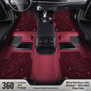 Tapis de sol de voiture en cuir rouge Aston Martin Audi sur mesure, ensemble complet de luxe, tapis auto à poils longs, ajustement parfait pour toutes les voitures - Product Image 1