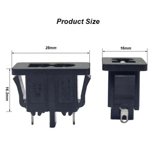125V 5A petite prise électrique industrielle 2 broches mâle puissance <span class=keywords><strong>Iec</strong></span> C8 connecteur d'alimentation prise d'extension - Product Image 2