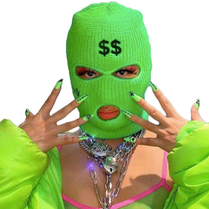 Passamontagna Invernale Personalizzato con <span class=keywords><strong>3</strong></span> Fori, Ricamo Rosa Neon, Maschera da Sci - Product Image 1