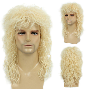 Europa y los Estados Unidos 80 Rock Wig Hombres Heavy Metal Disco Brown Long Curly Hair Punk <span class=keywords><strong>Peluca</strong></span> - Product Image 5