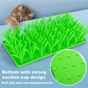 Nouveau design Tapis de nourriture lente en forme d'<span class=keywords><strong>herbe</strong></span> en silicone avec ventouse Tapis d'alimentation portable pour animaux de compagnie Tapis antidérapant pour animaux de compagnie - Product Image 5